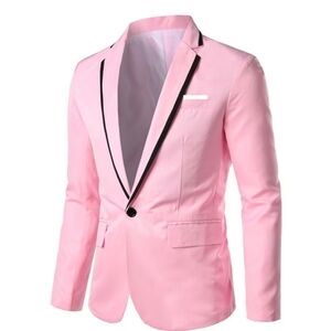Men's Pink Blazer with Black Trim. New.
